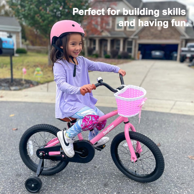 JOYSTAR 14 Inch Kids Bike for Girls 3 4 5 Years Old Girls Bicycle with Training Wheels Toddlers Bikes Age 3-5 with Foot Brake BMX Style Pink - Image 4